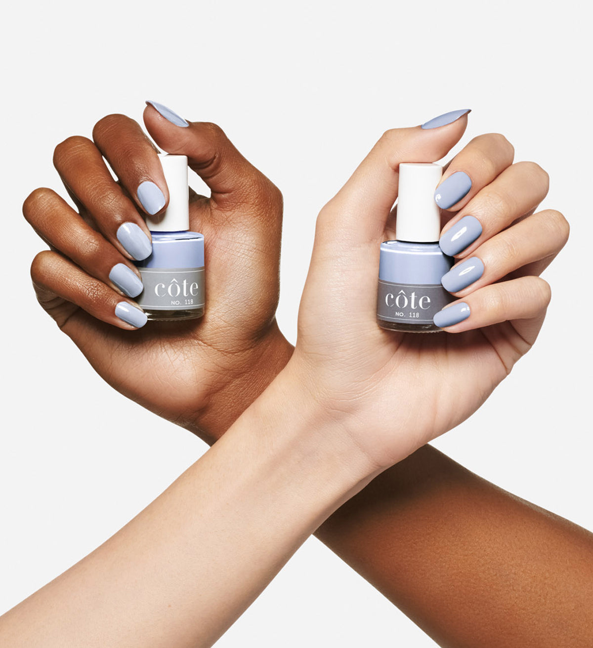 No. 118 Chalky Light Blue Nail Polish - hands - Light Blue Nails