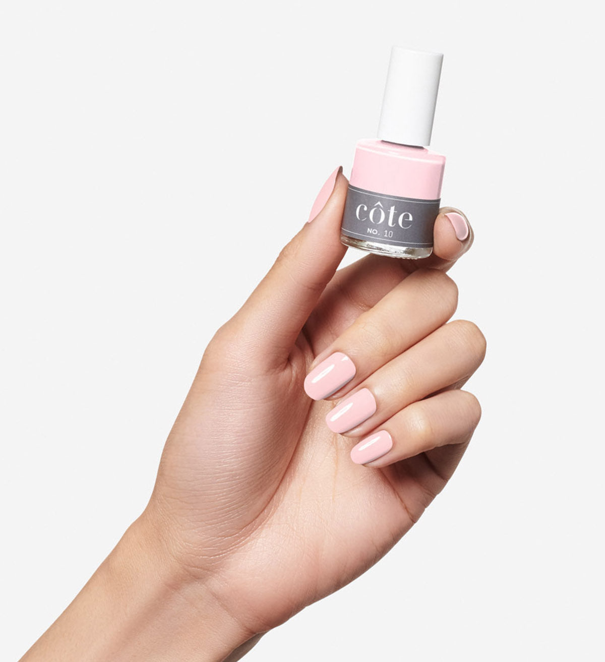 No. 10 Powdery Sheer Pink Nail Polish - Vegan Nail Polish - hand