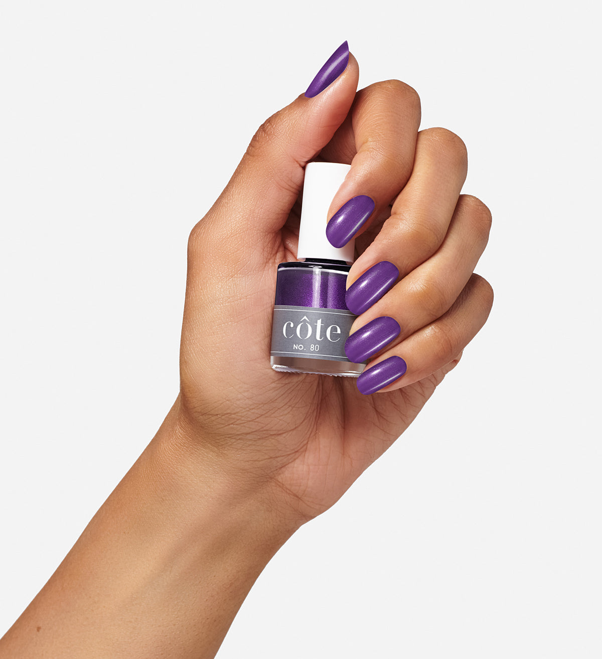 No. 80 Sparkly Amethyst Purple Nail Polish - Vegan Nail Polish - hand